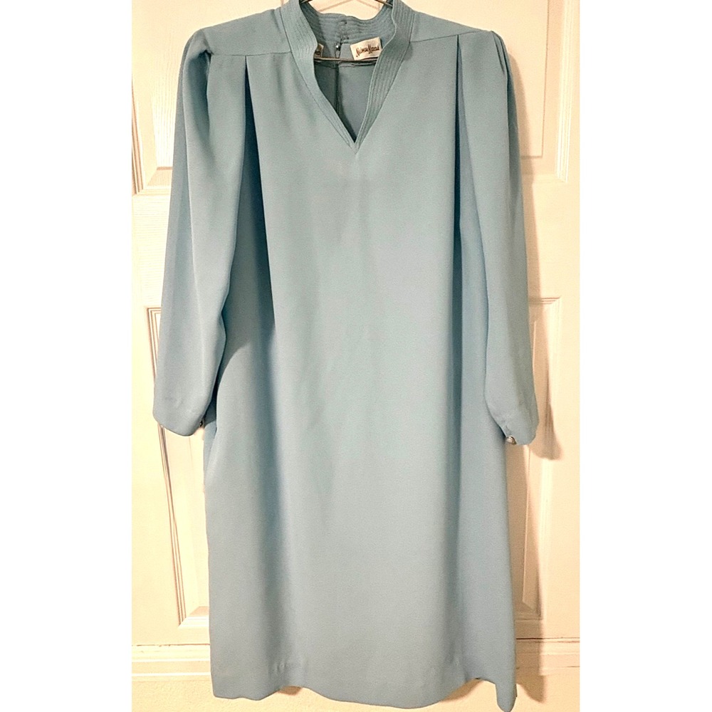 Vintage Robert Leonard‎ for Neiman Marcus Light Blue Long Sleeve Dress Size 16